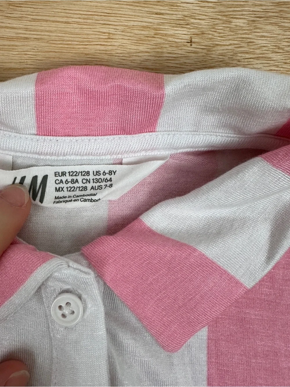 H&M Kids Pink and White Striped Collared Dress